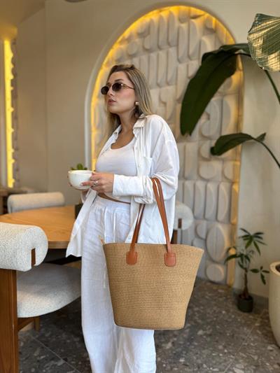 Camel Hasır Çanta