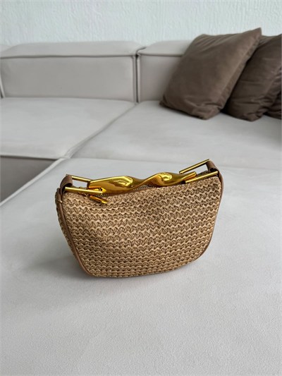 Camel Hasır Gold Saplı Zr Model Çanta