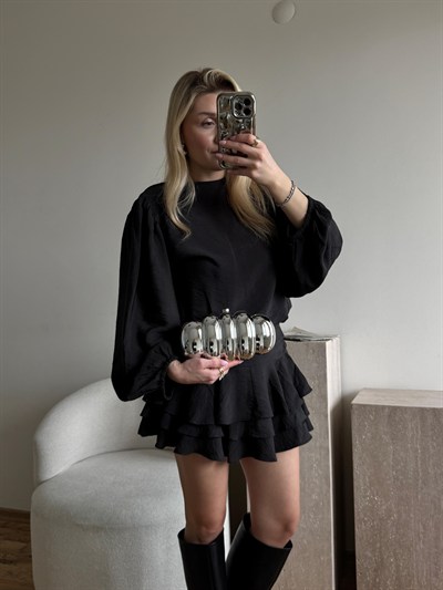 Gümüş Bloom Plaka Çanta