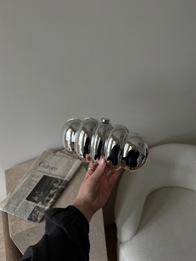 Gümüş Bloom Plaka Çanta