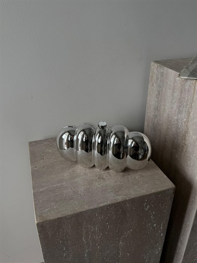 Gümüş Bloom Plaka Çanta