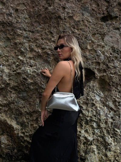 Gümüş Clutch Chloe Çanta