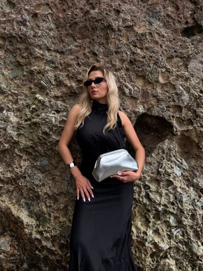 Gümüş Clutch Chloe Çanta