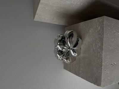 Gümüş Flower Sert Plaka Çanta