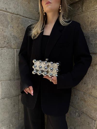 Gümüş Heel Sert Plaka Çanta