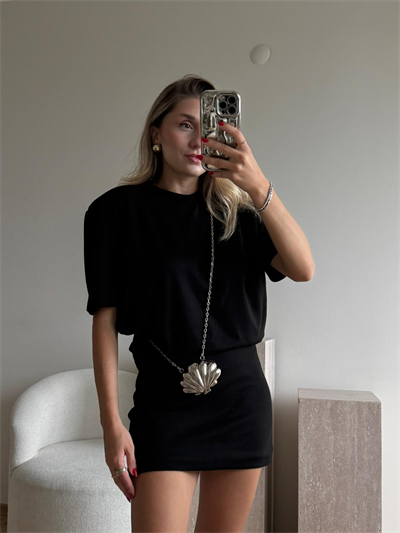 Gümüş Mini İstiridye Plaka Çanta