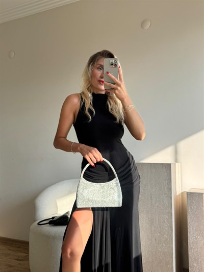 Gümüş Taşlı Amy Çanta