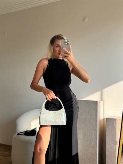 Gümüş Taşlı Amy Çanta
