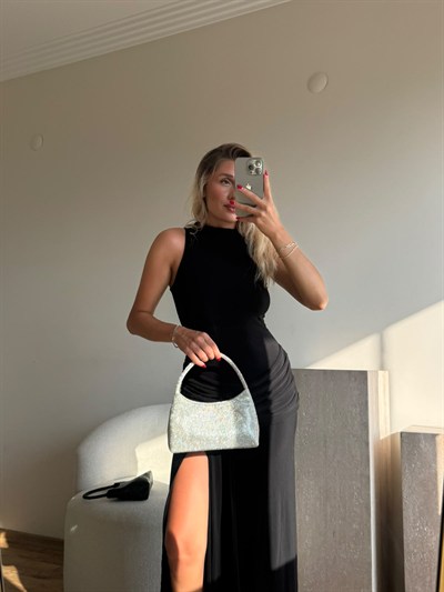 Gümüş Taşlı Amy Çanta