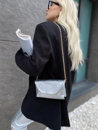 Gümüş Zra Model Clutch Çanta