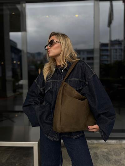 Haki Süet Basic Çanta