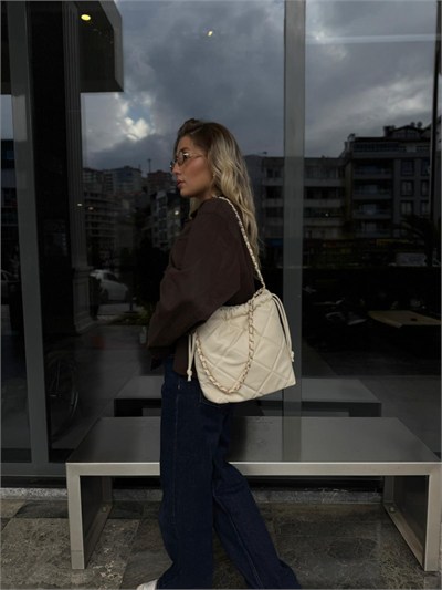 Krem Clara Zincirli Çanta