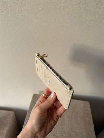 Krem Fermuarlı Kartlık