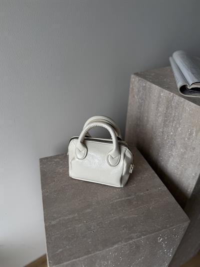 Krem Mini Çapraz Askılı Çanta