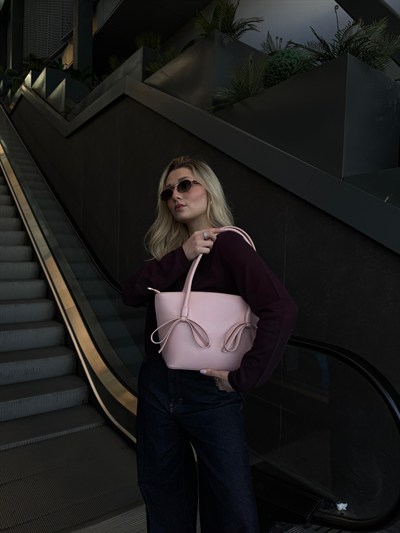 Pembe Kurdele Detaylı Dina Omuz Çantası