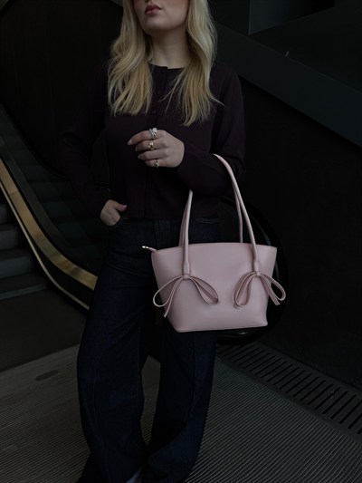 Pembe Kurdele Detaylı Dina Omuz Çantası