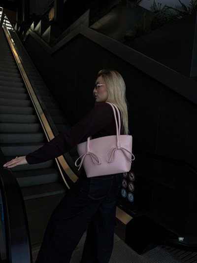 Pembe Kurdele Detaylı Dina Omuz Çantası