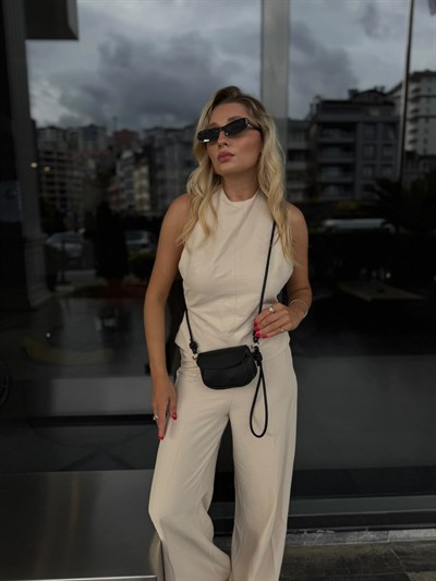 Siyah  Ayarlanabilir Düğüm Detaylı Mercy Mini Çanta