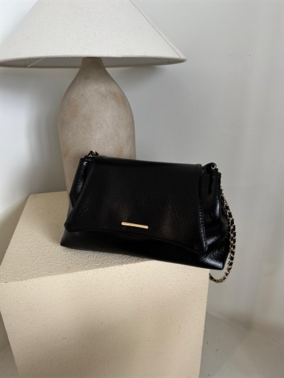 Siyah Clutch Zincir Askılı Mila Çanta