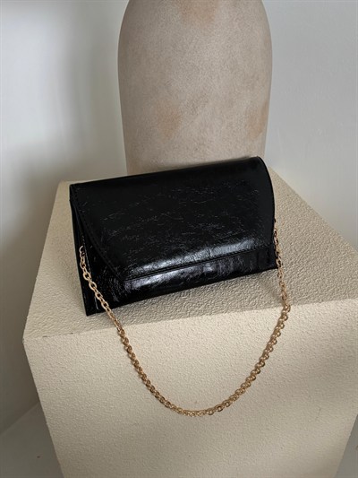 Siyah Clutch Zincirli Nicole Çanta