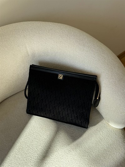 Siyah Desenli Clutch Marka Model Çanta