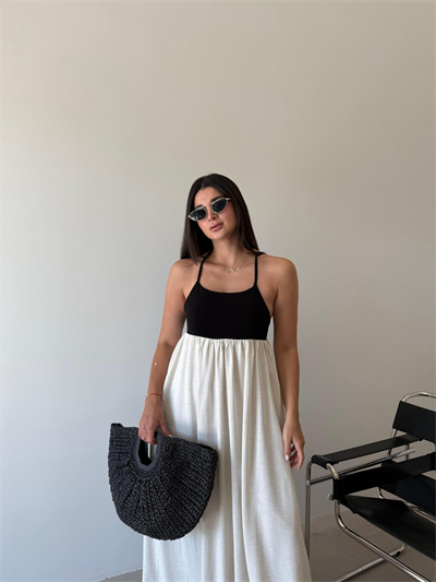 Siyah Hasır Oval Çanta