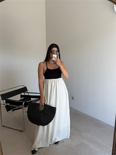 Siyah Hasır Oval Çanta