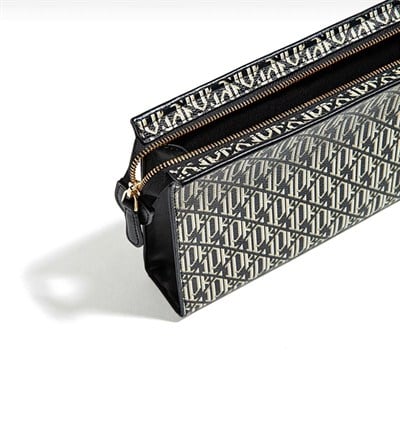 Siyah-Krem Marka Model Clutch Çanta