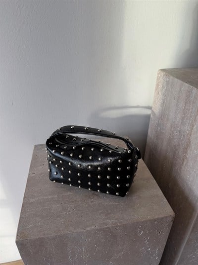 Siyah Mini Trok Detaylı Çapraz Askılı Lois Çanta