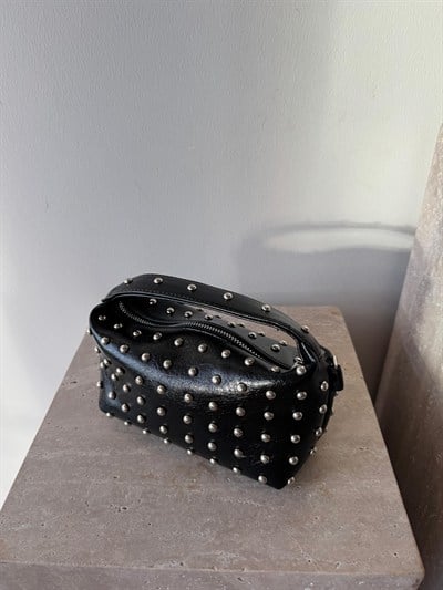 Siyah Mini Trok Detaylı Çapraz Askılı Lois Çanta