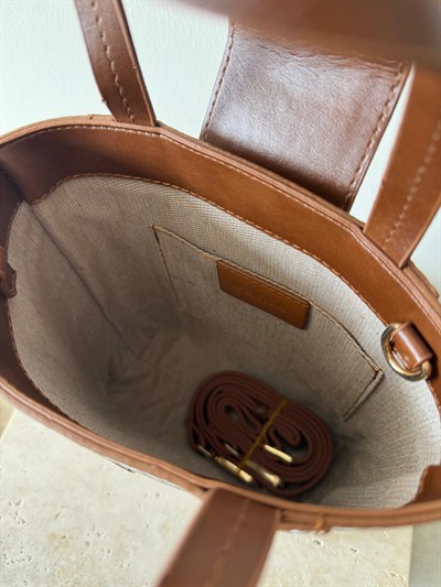 Taba-Krem Marka Model Soi Çanta