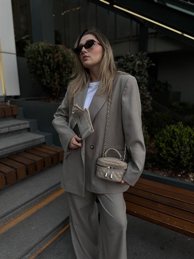 Vizon Kapitone Çapraz Askılı Rosy Çanta
