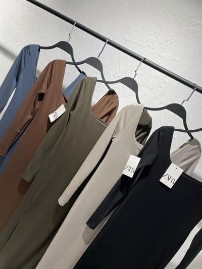 ZARA U YAKA MAXI BOY ELBISE