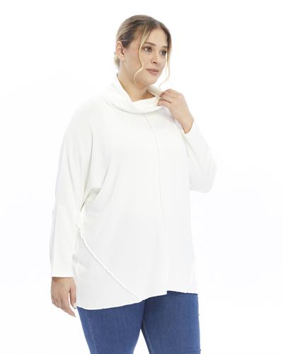DEGAJE YAKA TERS DİKİŞLİ BLUZ