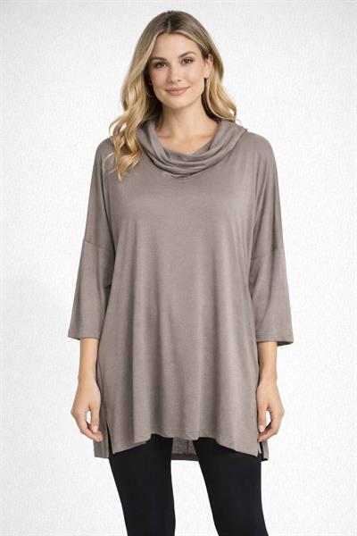Doğal Viskon Kapüşonlu Modern Tunik
