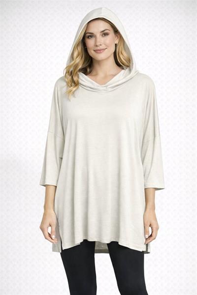 Doğal Viskon Kapüşonlu Modern Tunik