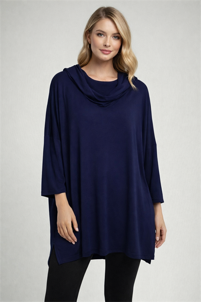 Doğal Viskon Kapüşonlu Modern Tunik