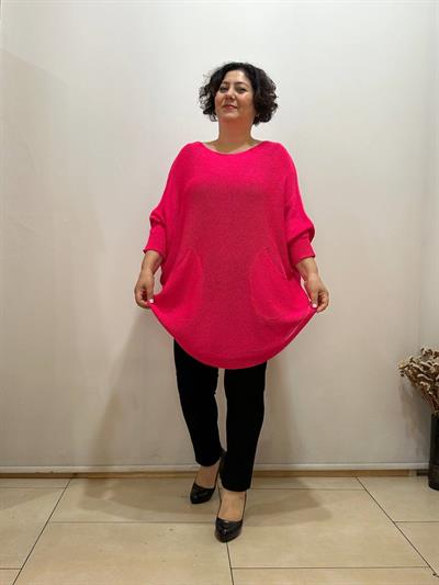 Pamuklu Merserize Oval Kesim Cepli Salaş Bluz