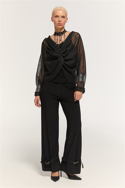 Noir Drape Tasarım Bluz