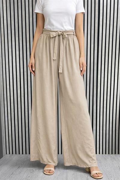 Tencel Bol Paça Pantolon – Bel Lastikli & Kuşak Detaylı Premium Rahat Seri