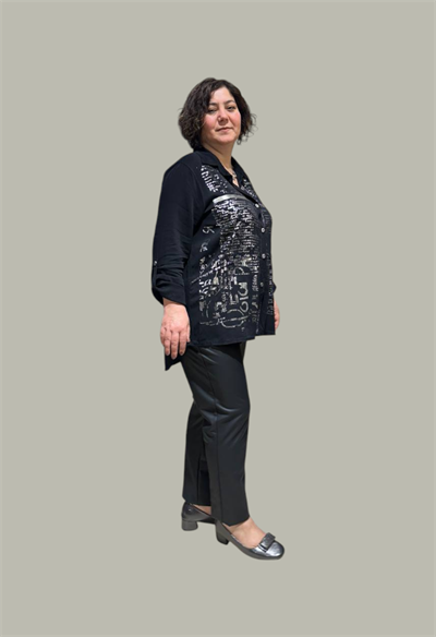 Varak Yazı Baskılı Oversize Gömlek
