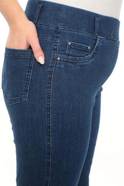Yüksek Bel Likralı Toparlayıcı Bol Paça Kot Pantolon