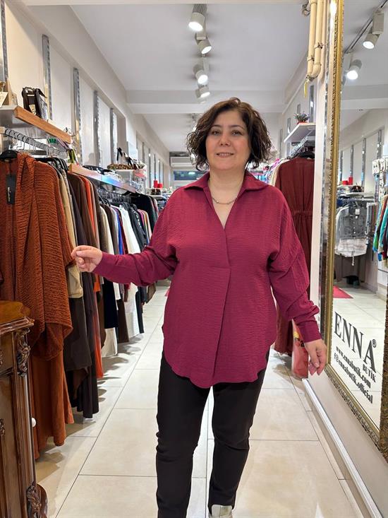 Ayrobin Kumaş Oversize Gömlek