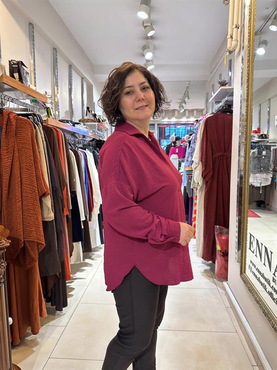 Ayrobin Kumaş Oversize Gömlek