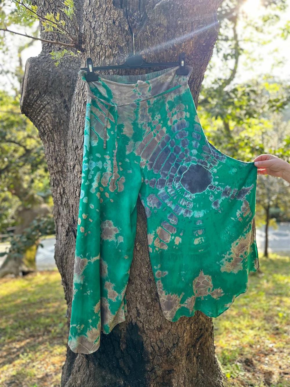 Batik Desenli Pantolon Yeşil