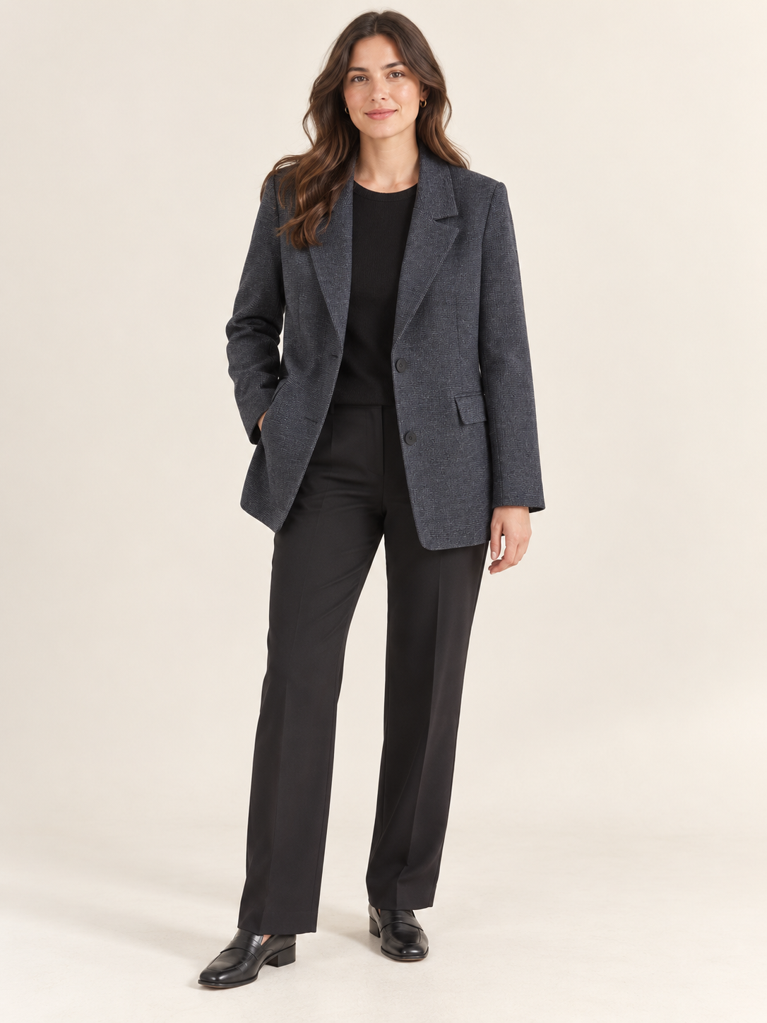 Dokulu Kumaş İki Düğmeli Blazer Ceket · 8