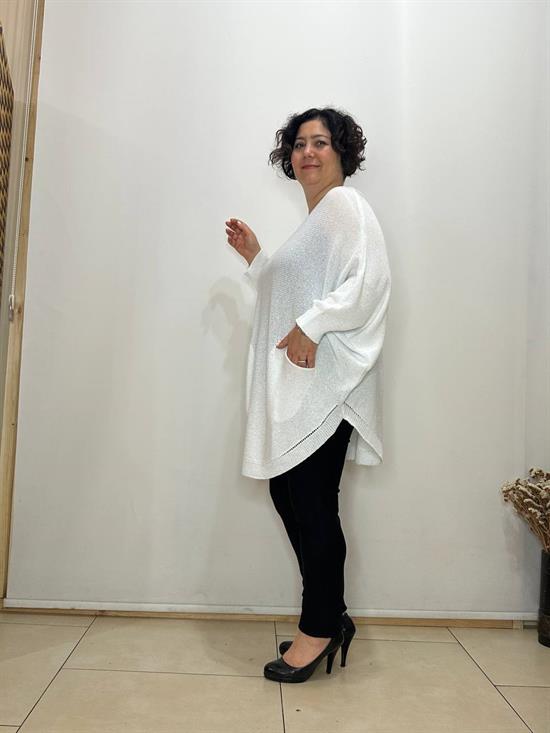 Cepli Oval Kesim Merserize Bluz