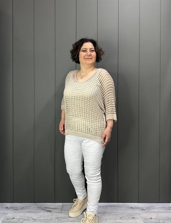 Fileli Atletli İtalyan Bluz Taş