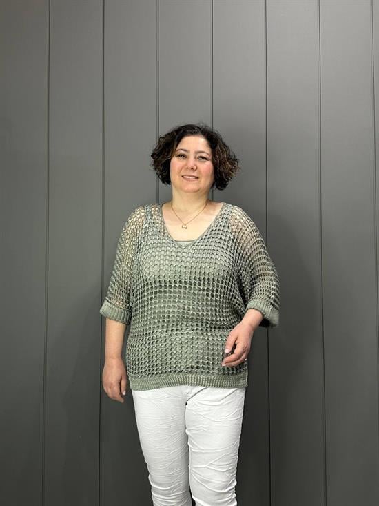 Fileli Atletli İtalyan Bluz Yeşil