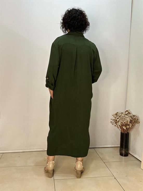 Gömlek Elbise Haki Yeşil
